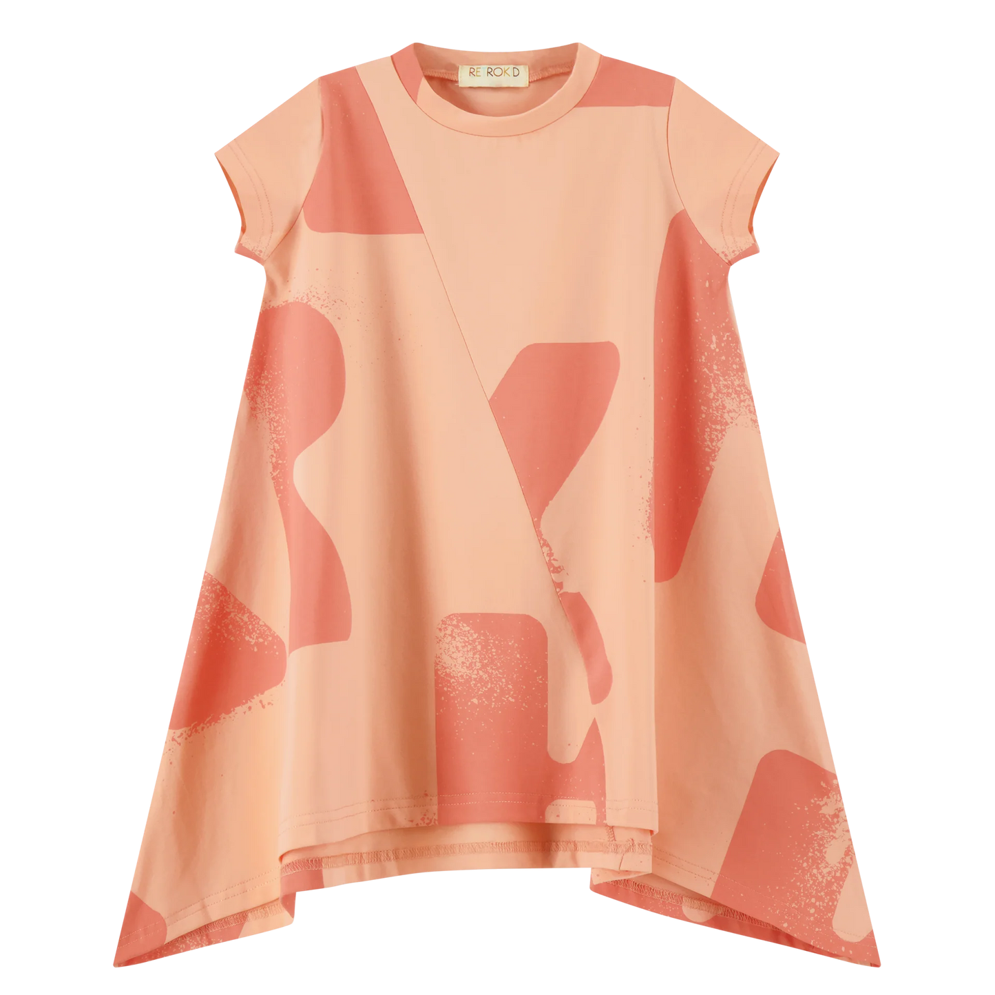 RETRO KID PINK CORAL LOGO HIGH LOW SS DRESS