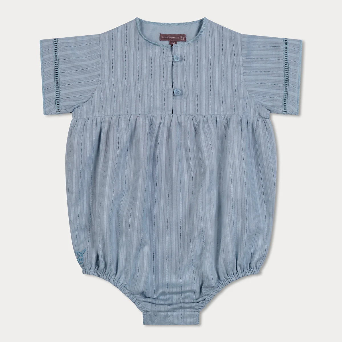 ORANGE DIMANCHE BLUE TEXTURED ROMPER