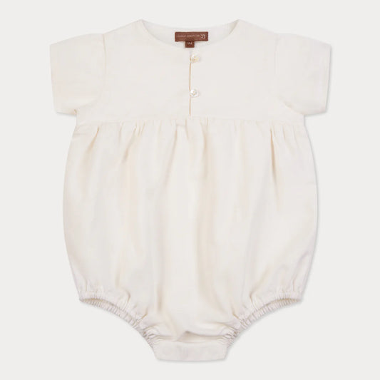 ORANGE DIMANCHE OFF WHITE LINEN ROMPER