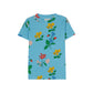 THE CAMPAMENTO BLUE FLORAL RIBBED SS TEE [FINAL SALE]