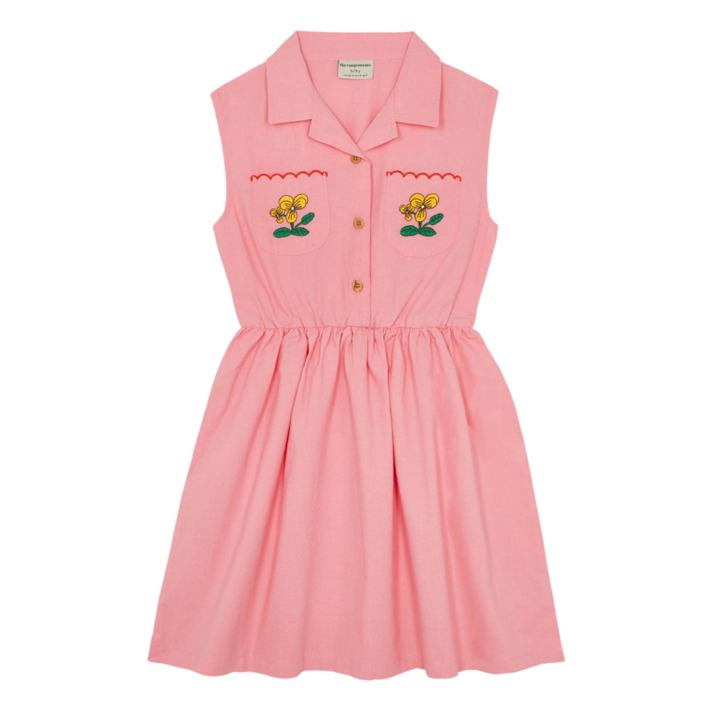 THE CAMPAMENTO PINK FLOWER PATCH POCKET DRESS [FINAL SALE]