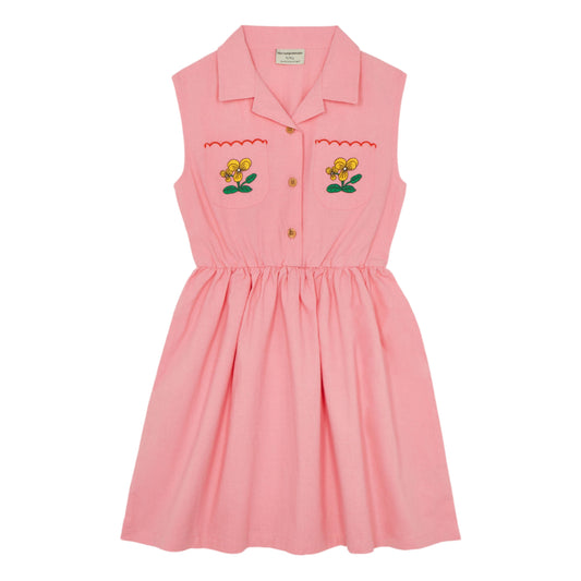 THE CAMPAMENTO PINK FLOWER PATCH POCKET DRESS