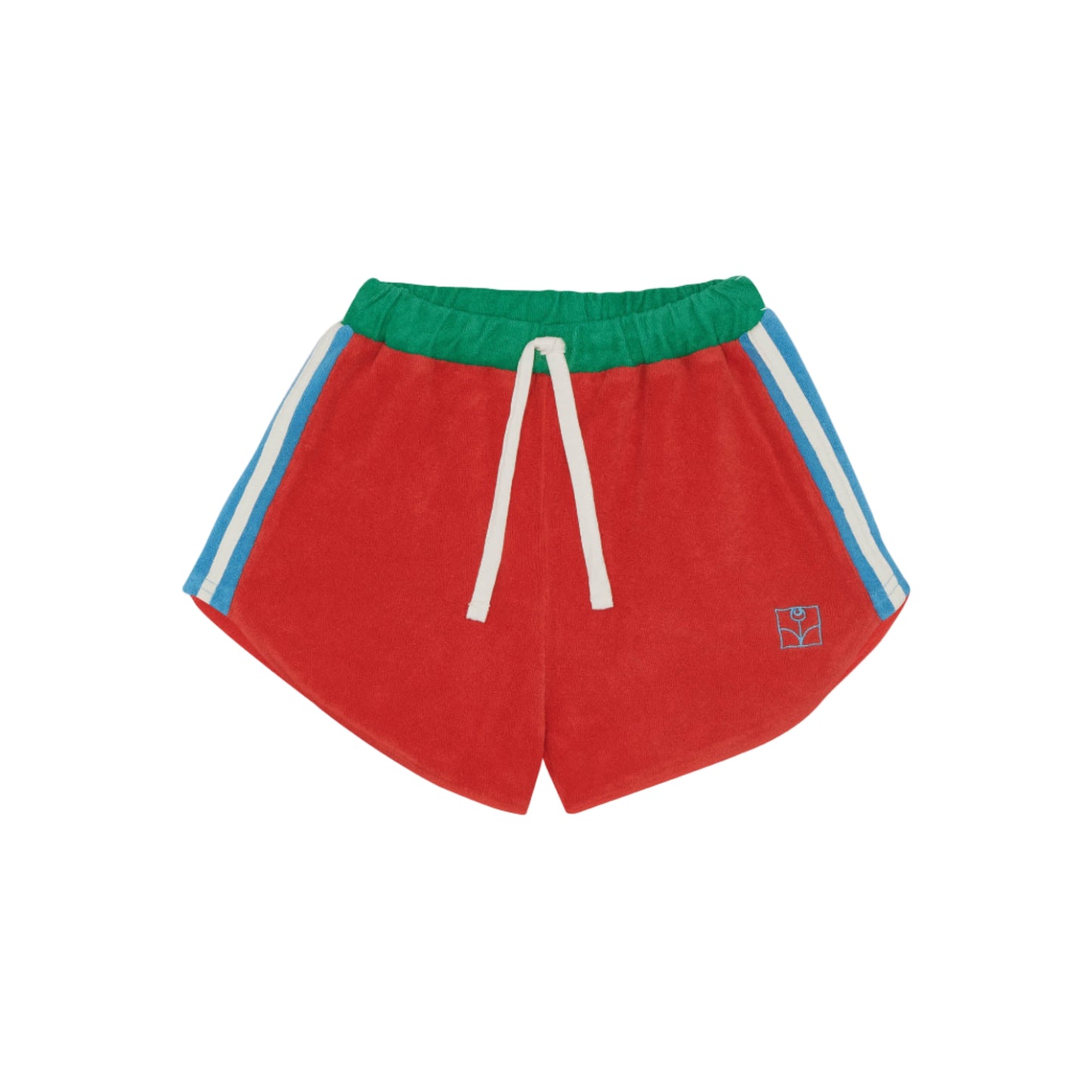 THE CAMPAMENTO RED COLOR BLOCK SHORTS