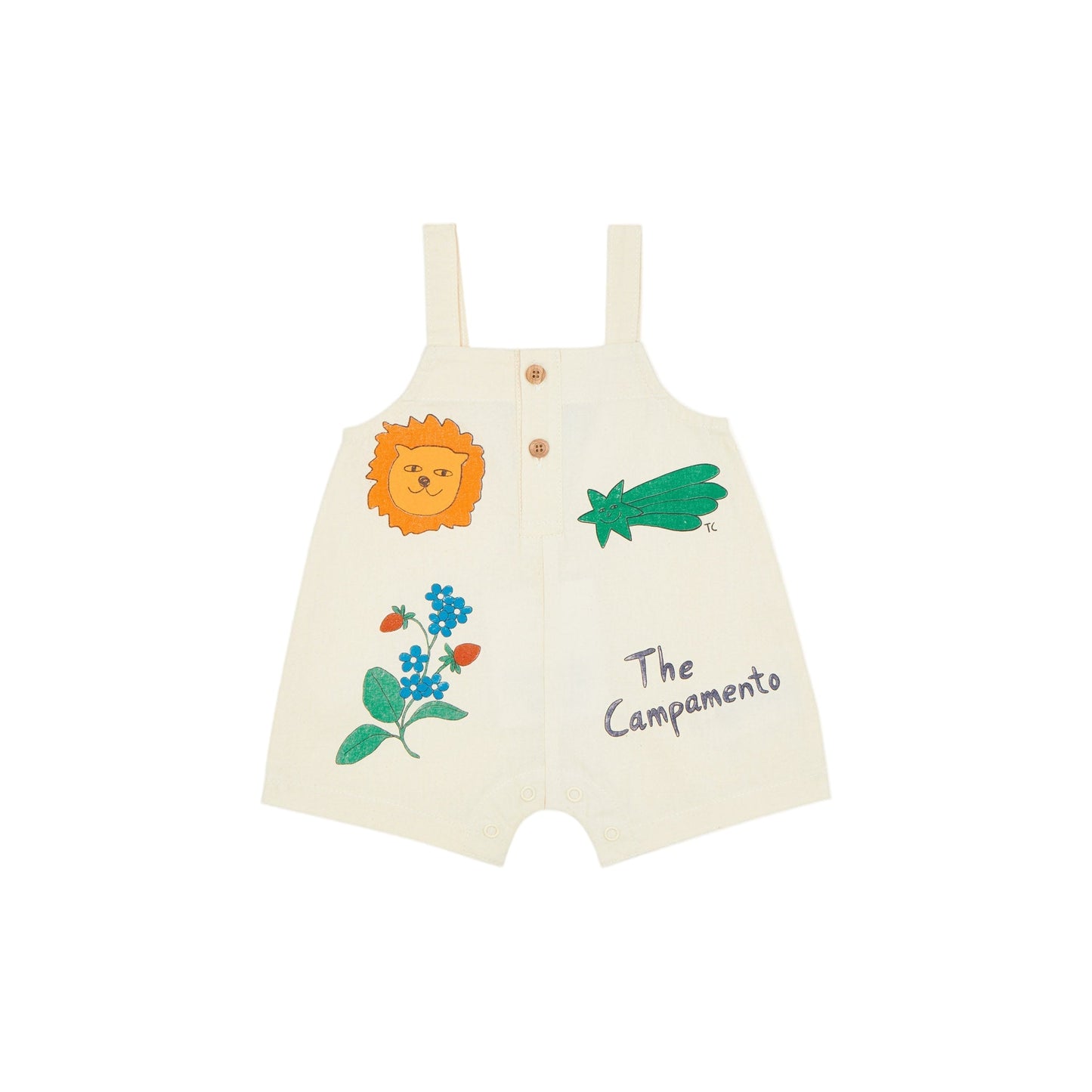 THE CAMPAMENTO WHITE GRAPHIC PATCH ROMPER