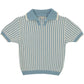 BEBE ORGANIC CREAM/BLUE STRIPED POLO [FINAL SALE]
