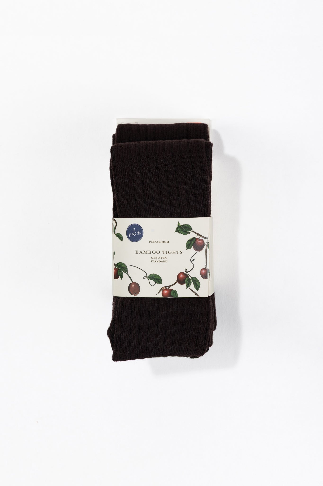 PLEASE MOM BROWN RIBBED TIGHTS