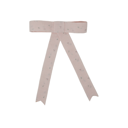 BANDEAU PINK FLORAL LINEN BOW [FINAL SALE]