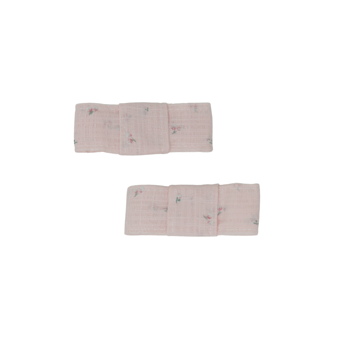 BANDEAU PINK FLORAL LINEN MINI BOW SET [FINAL SALE]