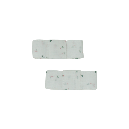 BANDEAU WHITE FLORAL LINEN MINI BOW SET [FINAL SALE]