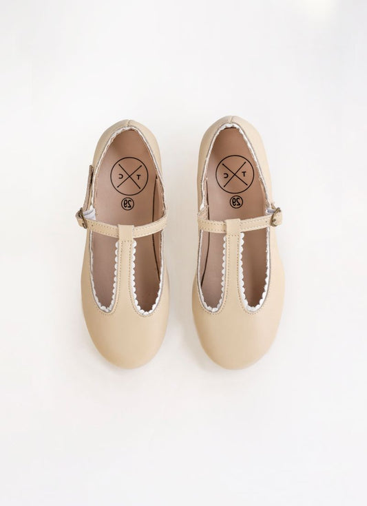 TANNERY & CO BEIGE T-STRAP SHOE