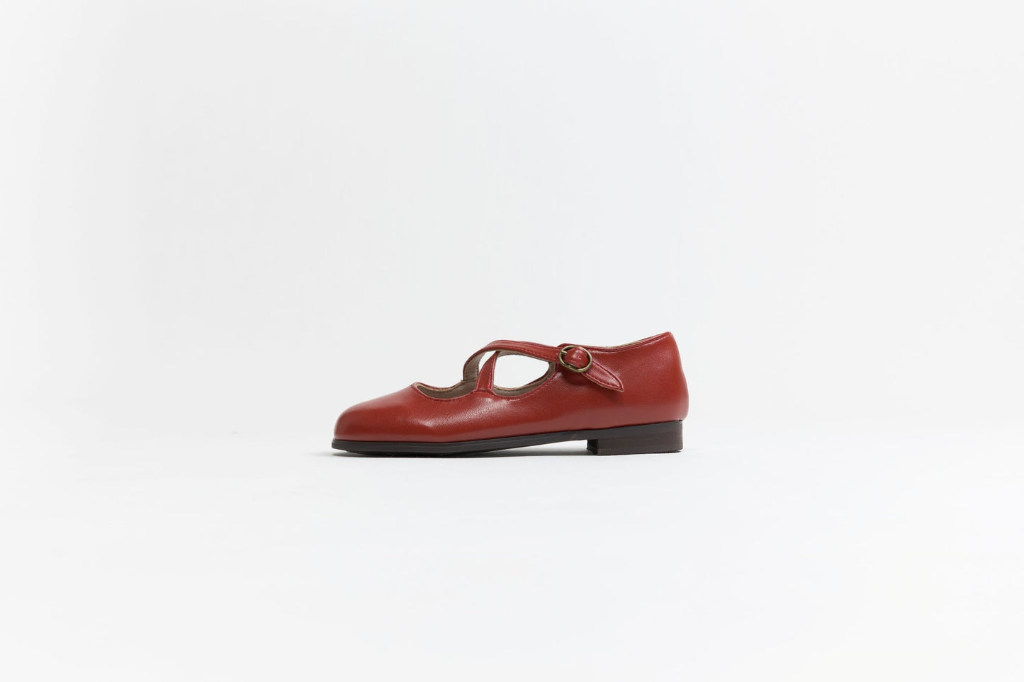 TANNERY & CO DEEP RED CROSS STRAP SHOE