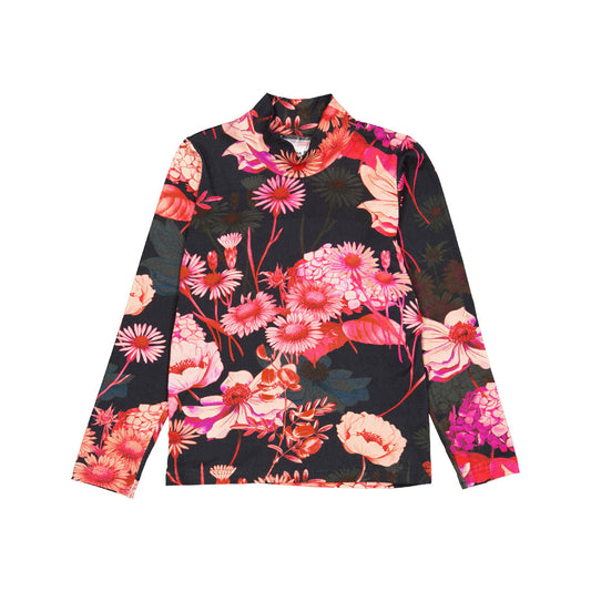 CHRISTINA ROHDE BLACK/HOT PINK FLOWER PRINT TOP [FINAL SALE]