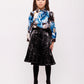 CHRISTINA ROHDE MULTI COLOR ABSTRACT PRINT PUFF SLEEVE BLOUSE
