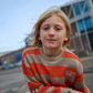 TUMBLE N DRY BEIGE/ORANGE STRIPE SWEATSHIRT
