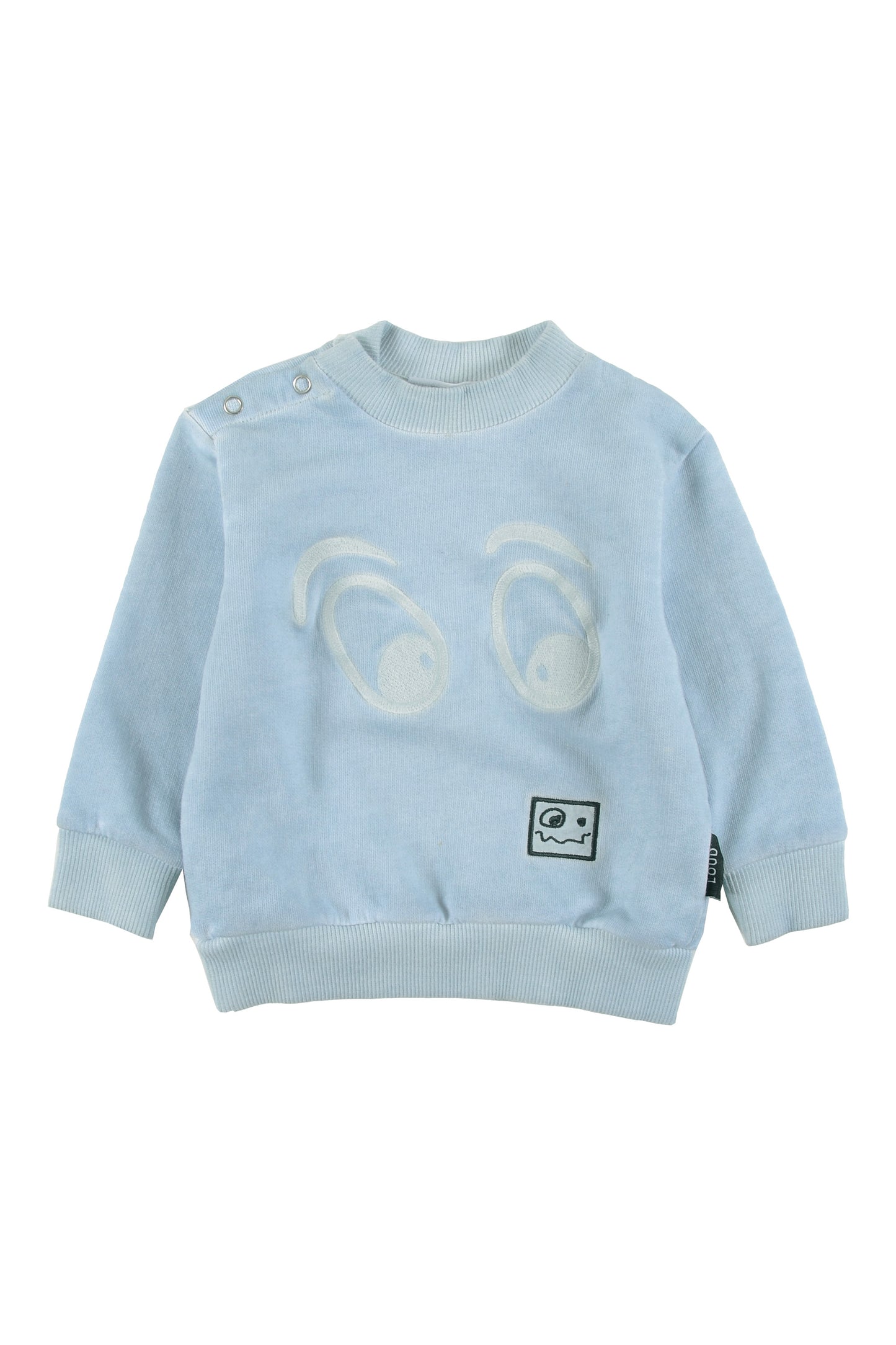 LOUD LIGHT BLUE EYES PATCH BABY TOP [Final Sale]
