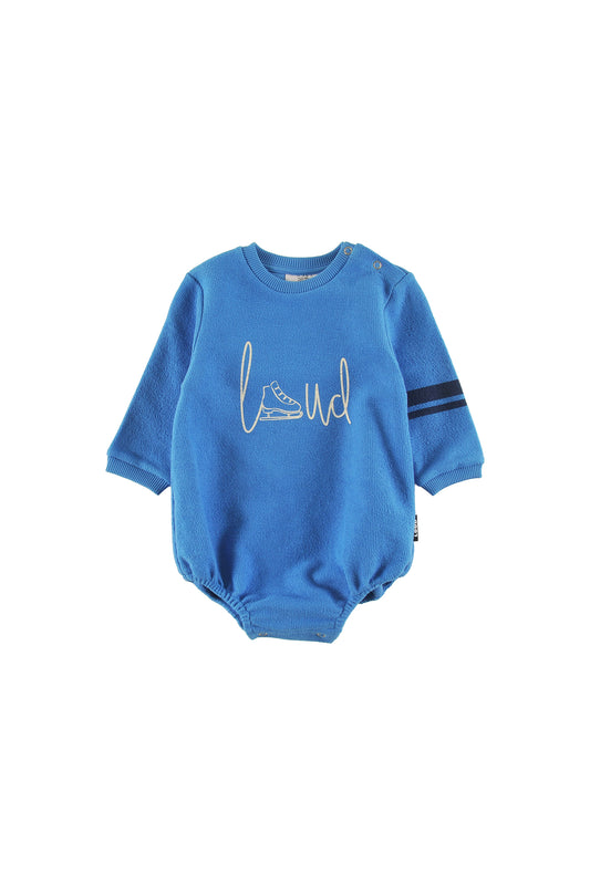 LOUD SEA BLUE CONTRAST STRIPE SKATE ROMPER
