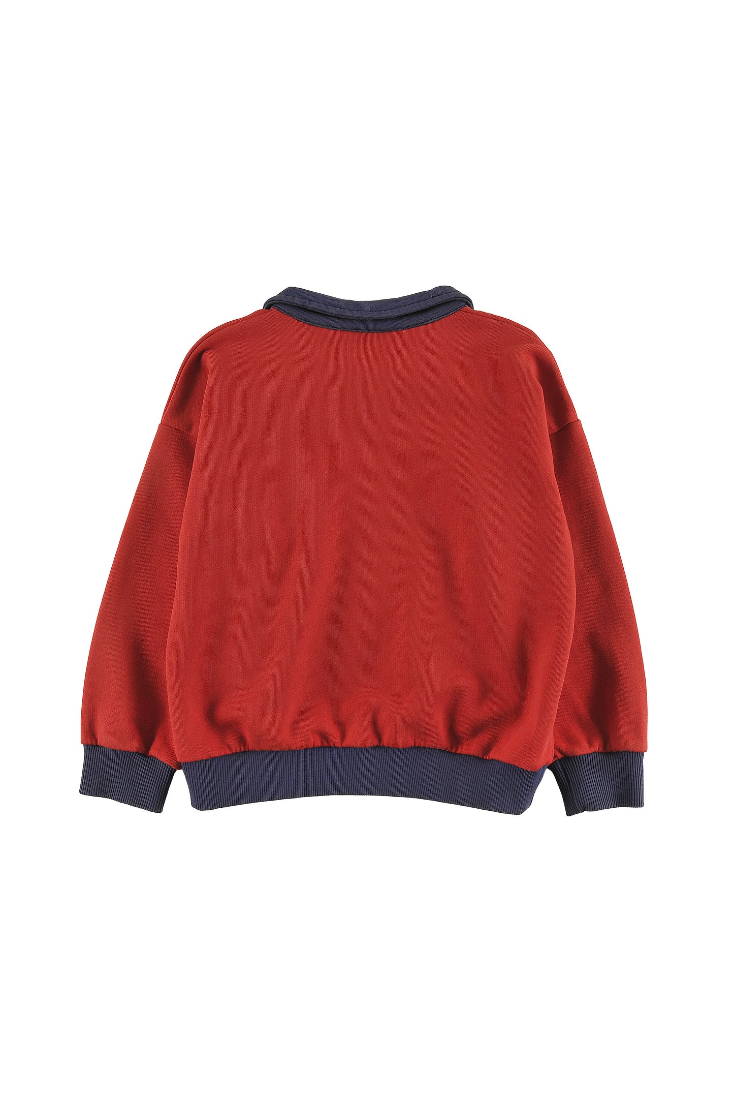 LOUD RED/BLUE TRIM EMBROIDERED POLO SWEATER