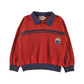 LOUD RED/BLUE TRIM EMBROIDERED POLO SWEATER