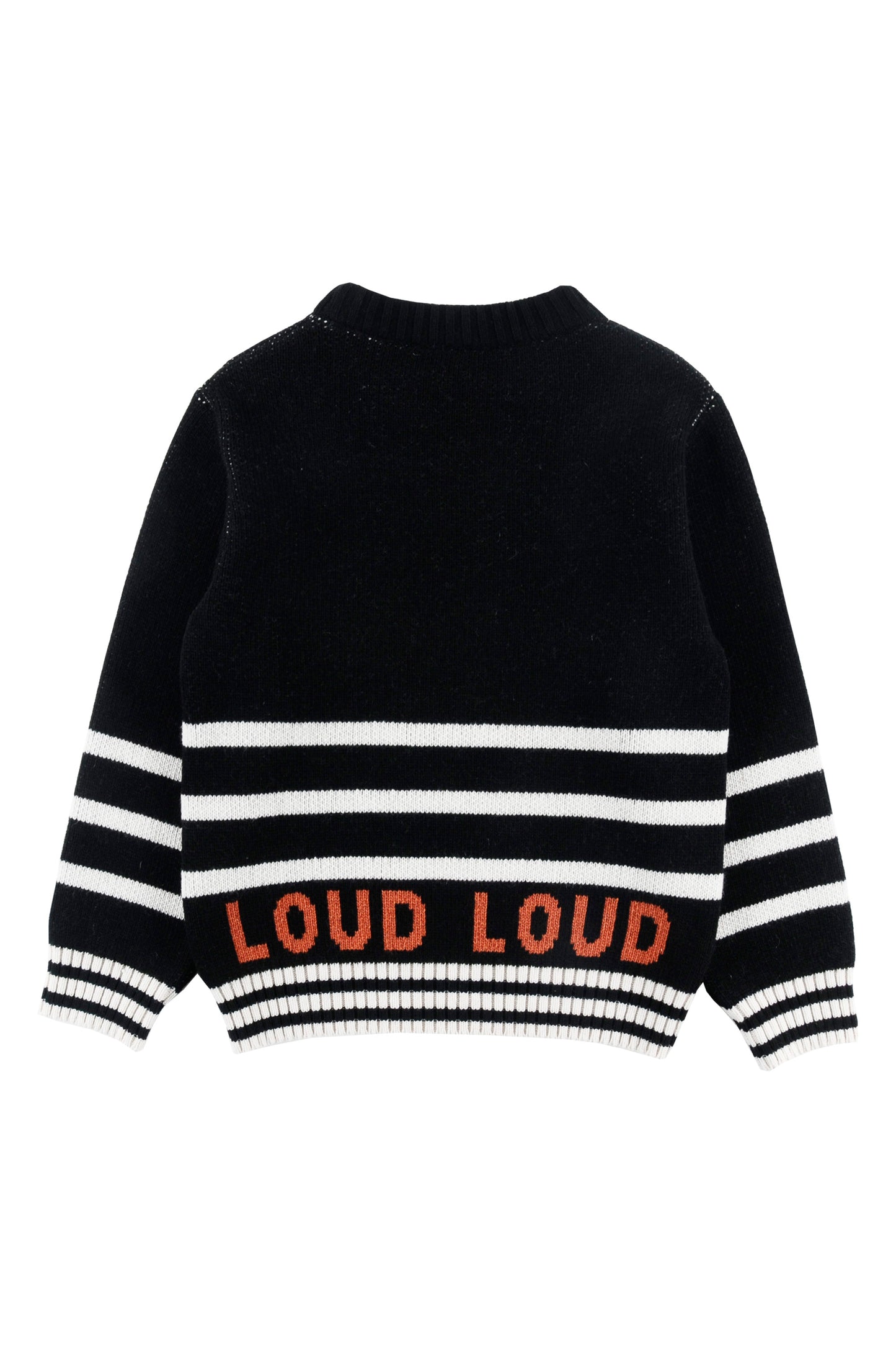 LOUD BLACK/WHITE STRIPED LOGO SWEATER