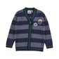 LOUD NAVY STRIPED PATCH CARDIGAN