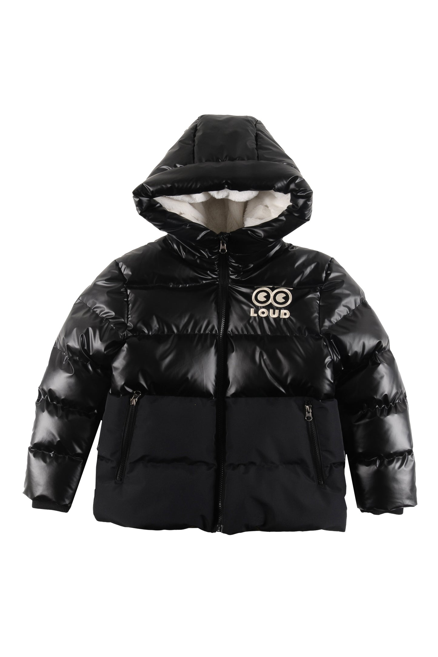 LOUD BLACK LOGO PUFFER COAT