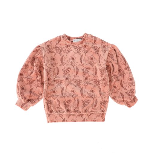 YELL OH ROSE FLOWER PRINT VELOUR TOP [Final Sale]