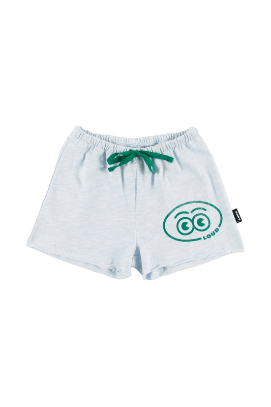 LOUD PALE BLUE LOGO TIE SHORTS