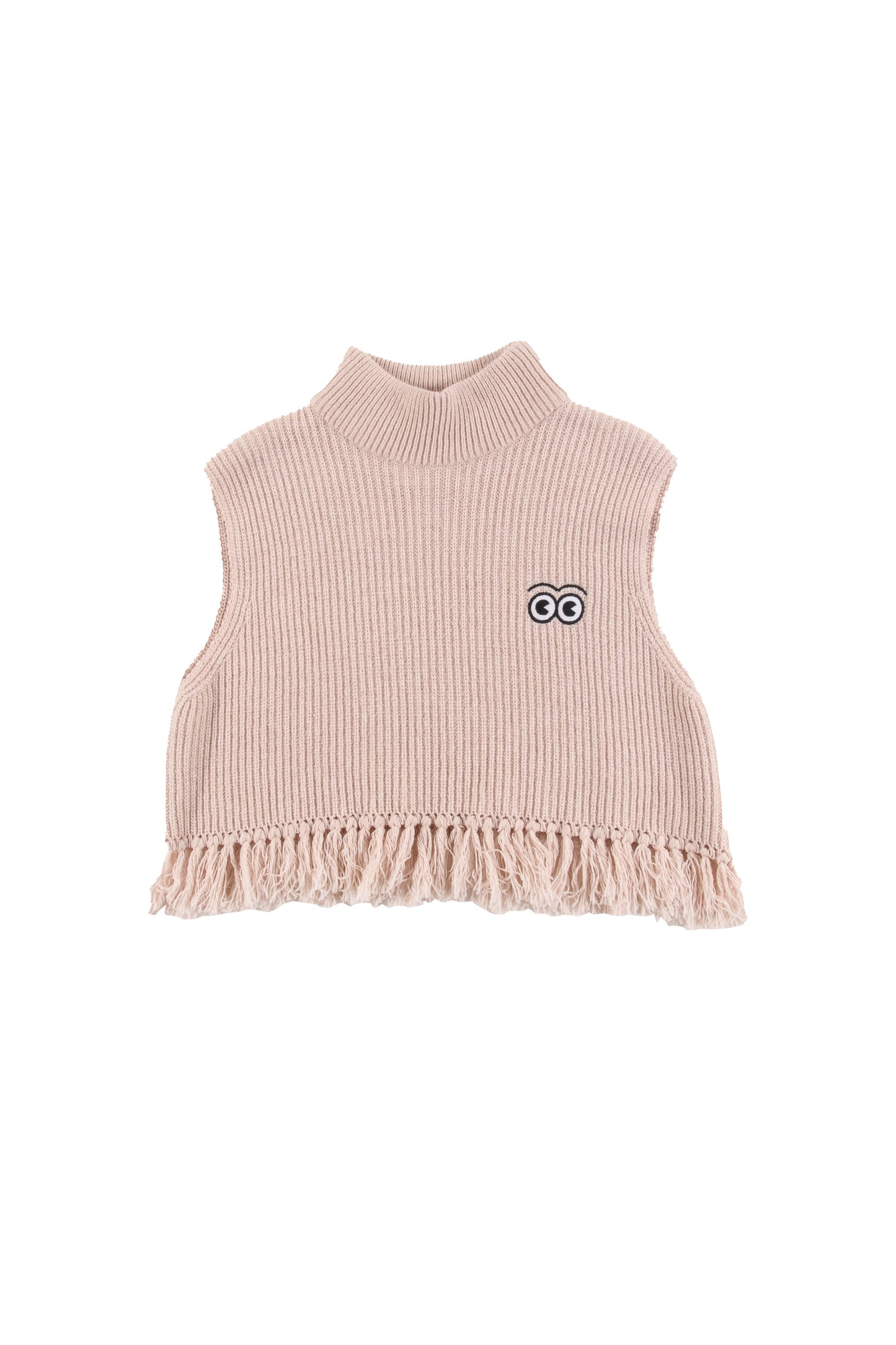 LOUD PALE PINK LOGO FRINGE TOP