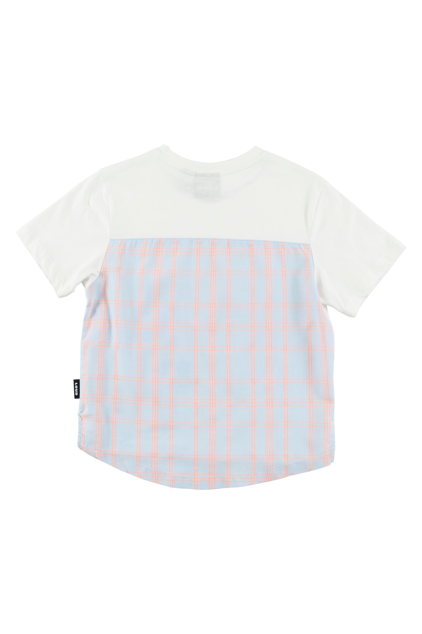 LOUD BLUE/ORANGE CHECKED BACK T-SHIRT