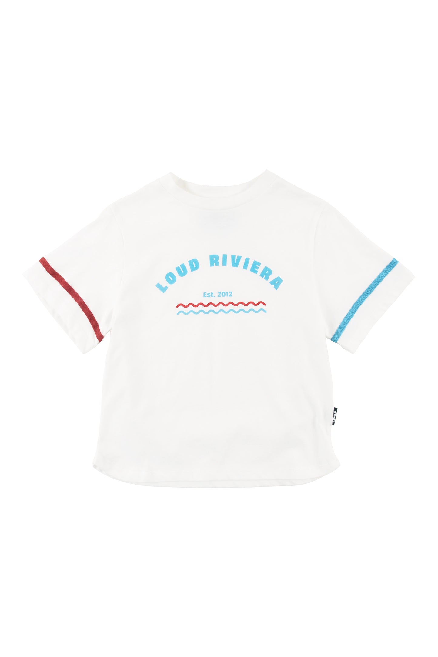 LOUD ECRU DOUBLE STRIPE TRIM T-SHIRT