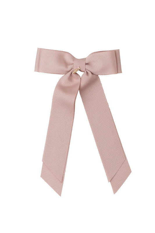 PROJECT 6 PINK RIBBON LONG DOUBLE BOW CLIP [Final Sale]