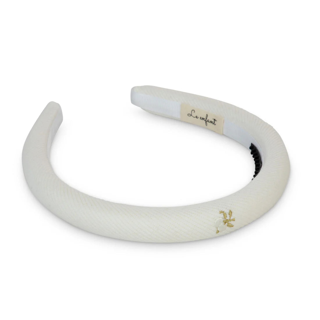 LA ENFANT IVORY CHERRY EMBOIDERED THIN HEADBAND [FINAL SALE]