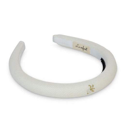 LA ENFANT IVORY CHERRY EMBOIDERED THIN HEADBAND [Final Sale]