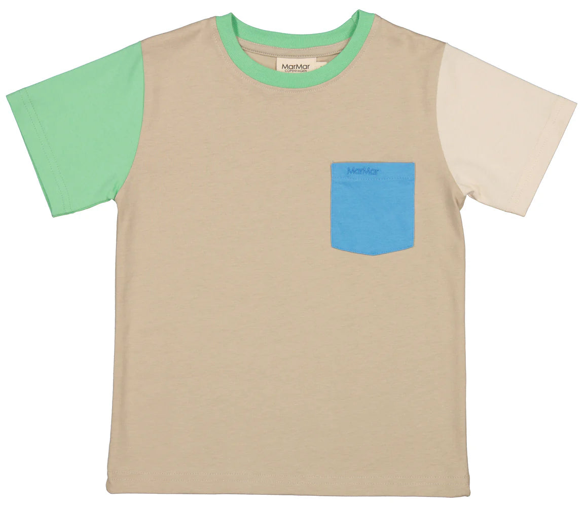 MARMAR COPENHAGEN TAN COLORBLOCK POCKET T-SHIRT