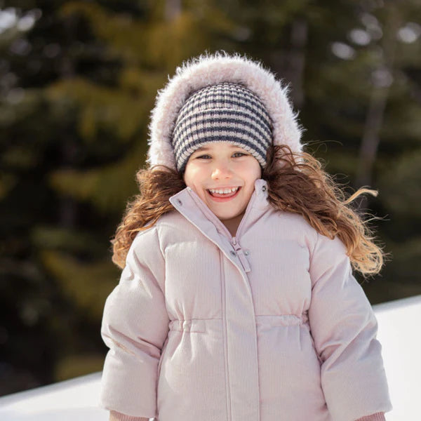WHEAT PALE PINK CORDUROY PUFFER COAT