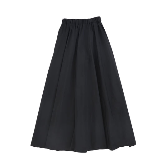 VENERA ARAPU BLACK TAFFETA MIDI SKIRT