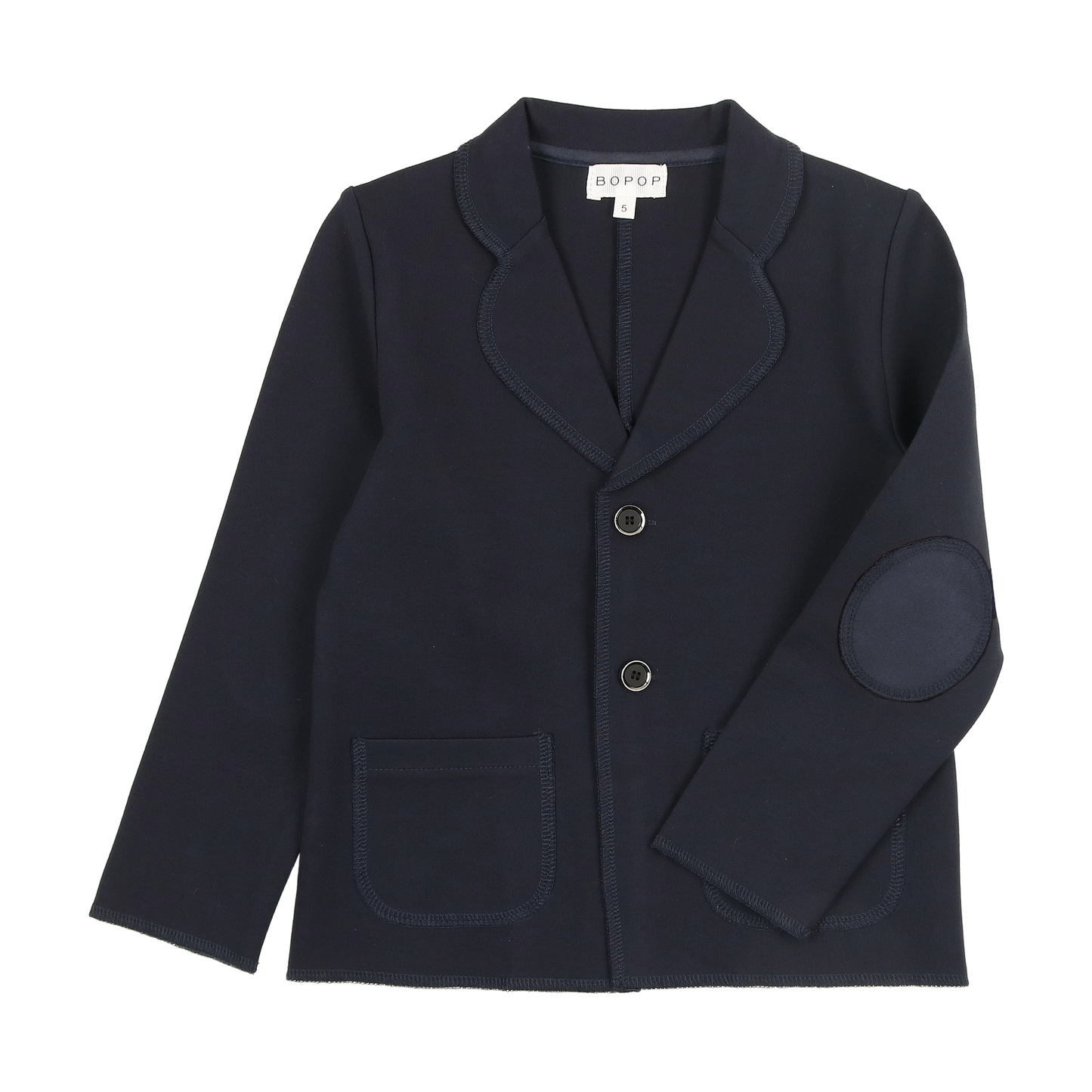 BOPOP NAVY ELBOW PATCH BLAZER