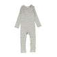 PETIT PIAO GREEN AND OFF WHITE STRIPED JUMPSUIT