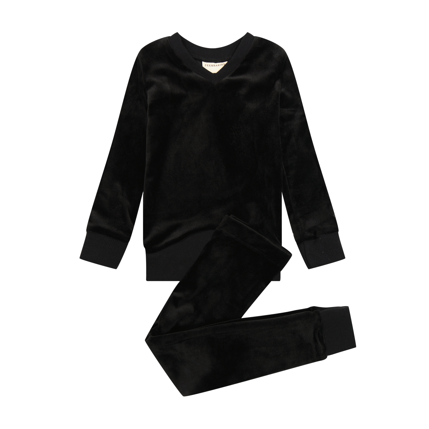 ZEEBRA BLACK VELOUR PAJAMAS