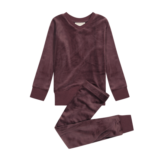 ZEEBRA PURPLE VELOUR PAJAMAS