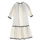 VENERA ARAPU WHITE/BLACK TRIM PUFF SLEEVE DRESS