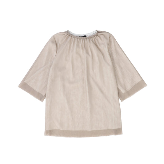 VENERA ARAPU TAUPE GATHERED TOP