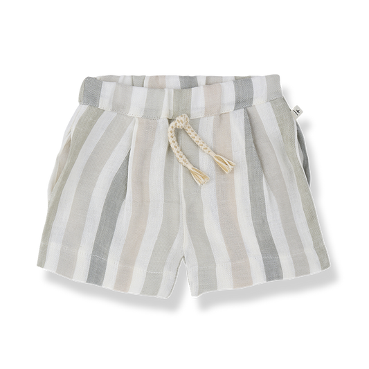 1+ IN THE FAMILY BEIGE STRIPED SHORTS