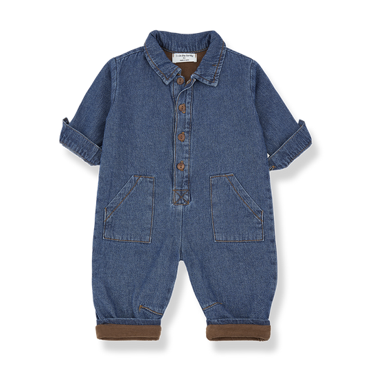 1+ IN THE FAMILY BLUE DENIM BUTTON OVERALL