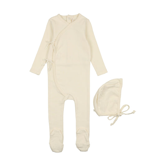 LILETTE CREAM VINE POINTELLE FOOTIE SET