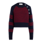 SONIA RYKIEL NAVY STRIPED BUTTON SWEATER