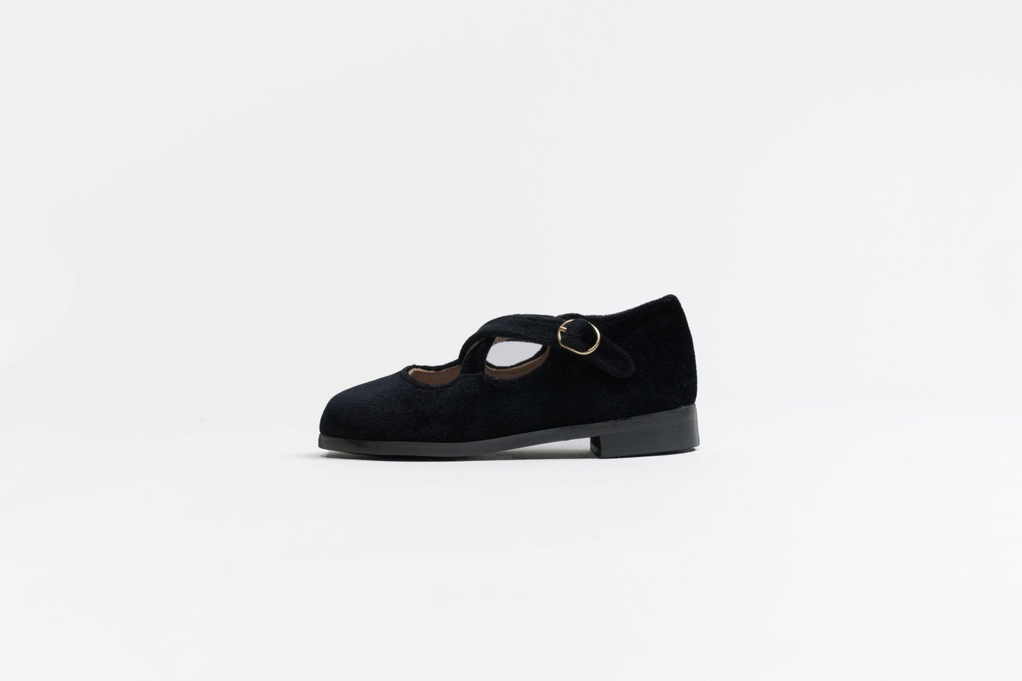 TANNERY & CO BLACK VELVET CRISS CROSS SHOE