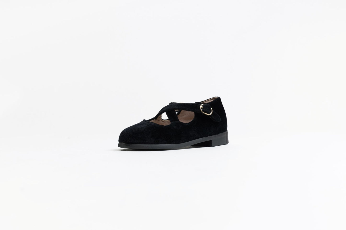 TANNERY & CO BLACK VELVET CRISS CROSS SHOE
