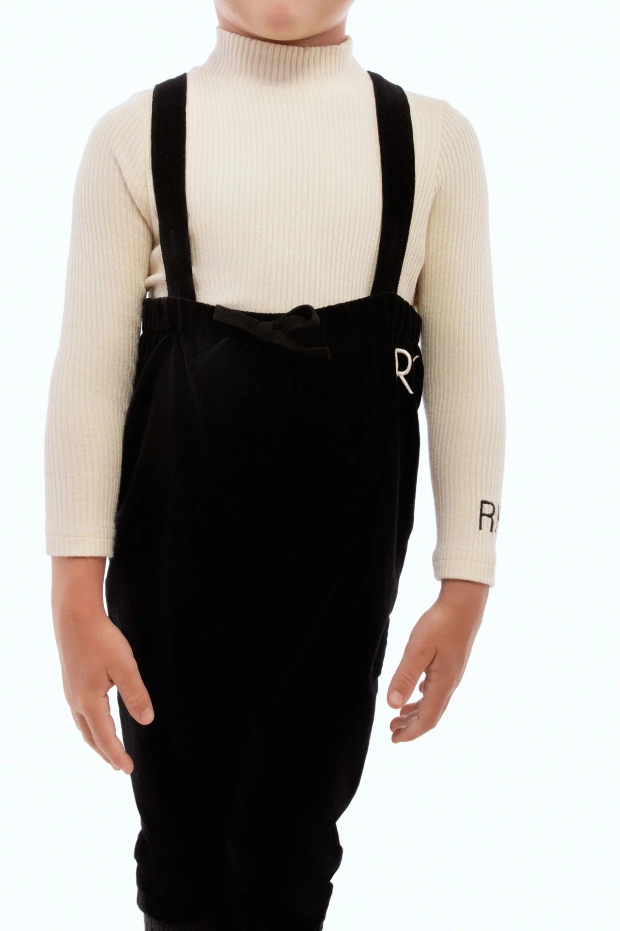 RETRO KID BLACK VELVET OVERALL