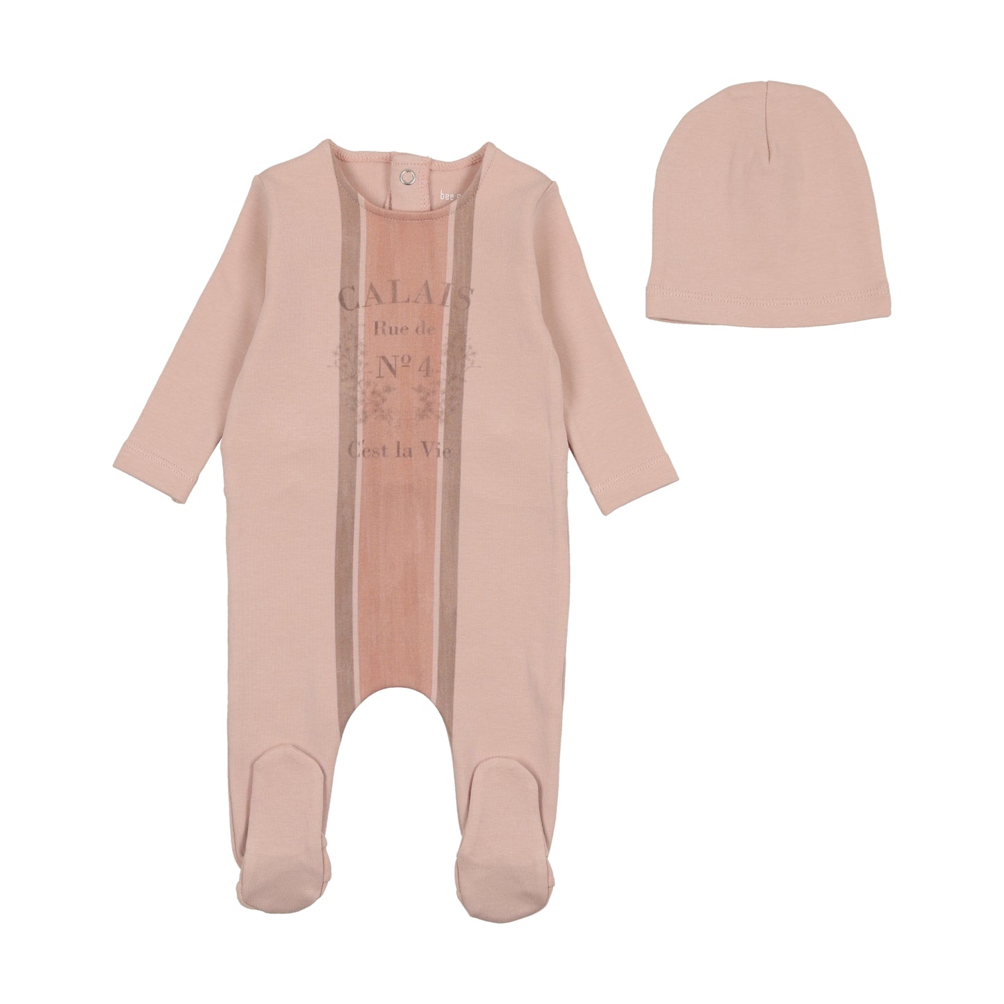 BEE & DEE BLOSSOM PINK VINTAGE FRENCH FOOTIE WITH BEANIE [FINAL SALE]